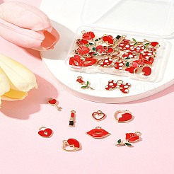 40 pièce 10 styles en alliage de Saint-Valentin avec pendentifs en émail&nbsp;ENAM-FS0002-39