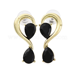 Pendientes de aleación con rhinestone&nbsp;EJEW-M075-04G-03