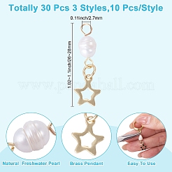 30 pendentif en perle de culture d'eau douce naturelle (3 styles disponibles) et acier inoxydable 201&nbsp;PALLOY-TAC0316