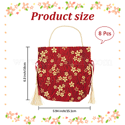 Aufbewahrungsbeutel aus Stoff mit Blumendruck und Kordelzug&nbsp;ABAG-WH20010-20A-01
