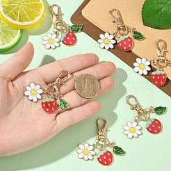 6 Uds decoraciones colgantes de esmalte de aleación&nbsp;HJEW-YW00525