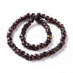 Chapelets de perles en verre opaque électrolytique&nbsp;GLAA-P003-A01