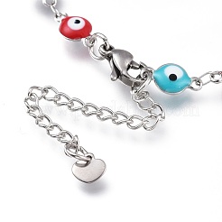 Bracciali a maglie in acciaio inossidabile 304&nbsp;BJEW-M203-04P-B