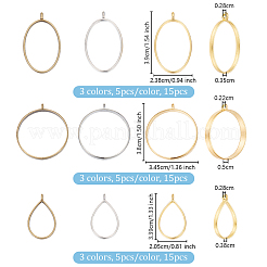 45 Stück 9 Stile Rack-Plating-Legierung offene Rückseite Lünette Anhänger&nbsp;FIND-OC0003-31
