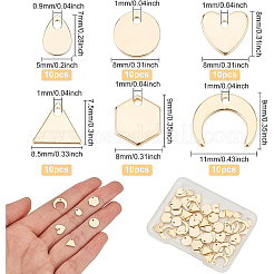 60pcs 6 breloques en laiton de style&nbsp;KK-BC0008-05