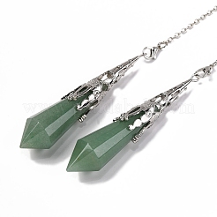 Natürliche grüne Aventurin spitze Wünschelrute Pendel große Anhänger&nbsp;G-H285-06P-A17