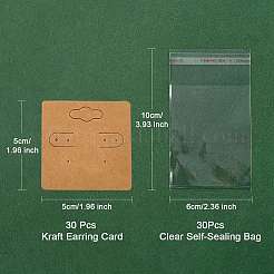 30 Stück Ohrring-Displaykarten aus Kraftpapier mit Loch zum Aufhängen&nbsp;EDIS-YW0001-05