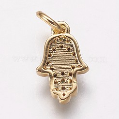 Breloques en laiton avec zircone cubique&nbsp;KK-P134-14G
