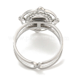 Anillos de puño de malaquita sintética de acero inoxidable 304&nbsp;G-Z056-04P-03