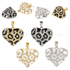 4 Stück 4 Farben Messing Micro Pave Zirkonia Anhänger&nbsp;KK-TA0002-21