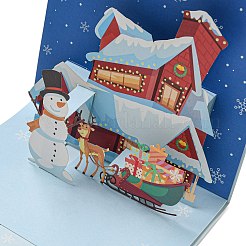 Tarjeta de felicitación de papel emergente de casa cuadrada 3d&nbsp;AJEW-P124-B01