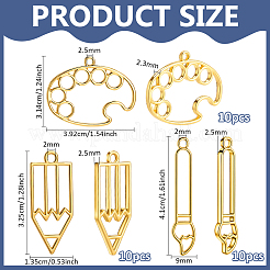 30 pièces 3 styles pendentifs en alliage à lunette ouverte&nbsp;FIND-PH0038-63