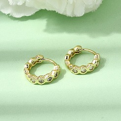Messing Micro Pave klare Zirkonia Creolen&nbsp;EJEW-G473-06G