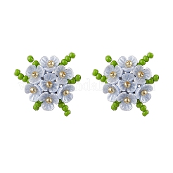 Boucles d'oreilles à tige en forme de fleur en acier inoxydable 304&nbsp;EJEW-MZ00457-03