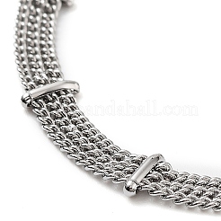 Fabrication de colliers multi-brins en laiton plaqué sur crémaillère&nbsp;KK-K364-11P