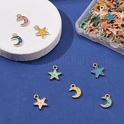 80pcs 8 Arten Legierungs-Emaille-Charms&nbsp;ENAM-LS0001-25LG