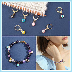 15pcs 5 color aleación esmalte mal de ojo encantos de bloqueo fabricantes de puntadas&nbsp;HJEW-PH01592