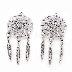 Tibetischer stil Aluminium Anhänger & Charms&nbsp;TIBE-Q054-14AS-RS