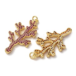 Pendentifs avec zircon cubiques à micro-pavés en laiton&nbsp;KK-A271-04G-02
