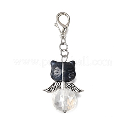 8 pendentif décoratif en verre en forme de chat&nbsp;HJEW-JM04088