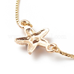 Kristall-Strass-Glieder mit emailliertem Evil-Eye-Slider-Armband&nbsp;BJEW-JB08629