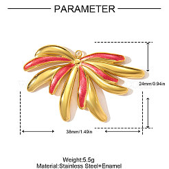 304 Edelstahl-Emaille-Anhänger&nbsp;STAS-OY003-07G