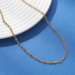 Collar de cadena Singapur de acero inoxidable 304 con cadena Figaro para mujer&nbsp;NJEW-JN05591