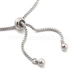 Pulseras deslizantes de cadena cuadrada con circonita cúbica transparente pavimentada de latón&nbsp;BJEW-YWC0002-10A-P