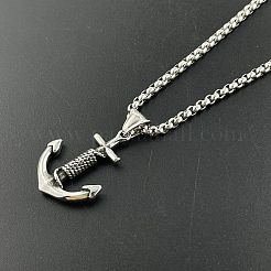 Retro-Rock-Punk-Männer Anker 304 Edelstahl Anhänger Halsketten&nbsp;DV9777