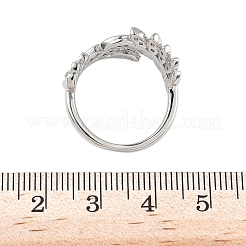 Manschettenringe aus Messing mit Mikropavé-Zirkonia für Damen&nbsp;RJEW-D322-05P