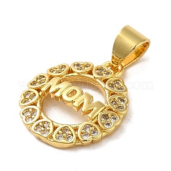 Pendenti in ottone con micro pavé di zirconi trasparenti per la festa della mamma&nbsp;FIND-Z041-18G