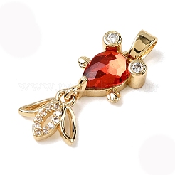 Pendentifs avec zircon cubiques à micro-pavés en laiton&nbsp;KK-K375-27G