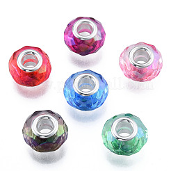 Perle europee acriliche trasparenti a foro largo&nbsp;PACR-N014-018