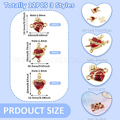 12 pz. 3 stili di ciondolo con collegamento a maglie del Sacro Cuore di Gesù in ottone smaltato&nbsp;KK-TA0003-50