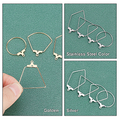 24 stücke 12 stil sektor & ring & trapez & raute 304 edelstahl anhänger&nbsp;STAS-UN0027-16