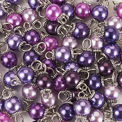 70 Stück 7 Farben Glasperlen runder Verbinder Charms&nbsp;PALLOY-TA00267