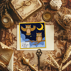 Stanzschablonen aus Kohlenstoffstahl mit Eulenmotiv&nbsp;DIY-WH0309-3777