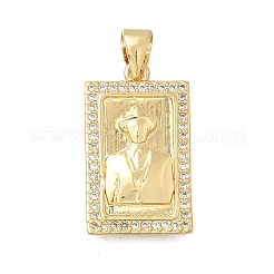 Pendentifs en laiton zircon cubique transparent&nbsp;KK-D431-026G