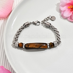 Gliederarmbänder aus natürlichen Tigerauge-Perlen&nbsp;YW5979-2