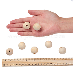 Perles en bois naturel non fini&nbsp;WOOD-S651-25mm-LF