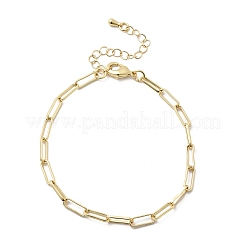 Bracelet à maillons en laiton avec chaînes en forme de trombones pour femme&nbsp;BJEW-A065-03G