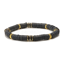 Braccialetto elastico con perline heishi in ematite sintetica e argilla polimerica&nbsp;BJEW-JB07385