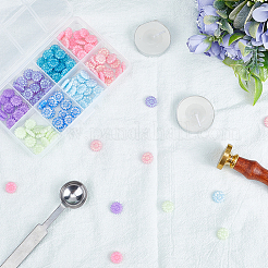 120 pieza de partículas de cera para sellar flores de 8 colores&nbsp;DIY-CP0009-20