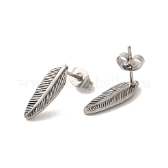 Ohrstecker aus Edelstahl mit Federn&nbsp;EJEW-C099-11P