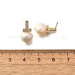 Natürliche Perle Ohrstecker&nbsp;EJEW-L099-09G