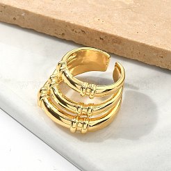 Dreifache Manschettenringe aus Messing für Damen&nbsp;RJEW-U041-15G