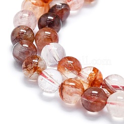 Fili di perle di quarzo ematoide rosso naturale/quarzo ferruginoso&nbsp;LS-G-K245-A02-02