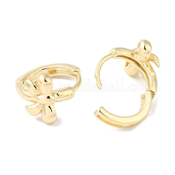 Pendientes de aro de latón con lazo para mujer&nbsp;EJEW-U008-14G