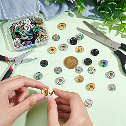 40 Satz 4 Farben 202 Edelstahl-Druckknöpfe&nbsp;BUTT-UN0001-18