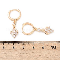 Orecchini a monachella in ottone con micro pavé di zirconi chiari&nbsp;EJEW-K300-14G